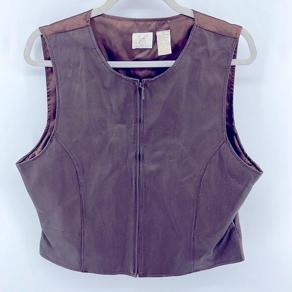 Emma James Jackets & Blazers - Emma James leather front full zip western rodeo vest sz 16